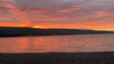 Landscape at sunset.