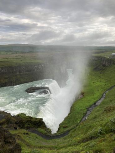 A waterfall