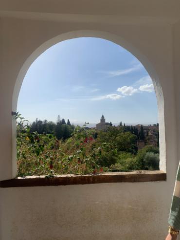 View of Granada, Spain through an opening