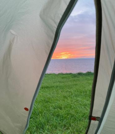 Sunrise through a tent