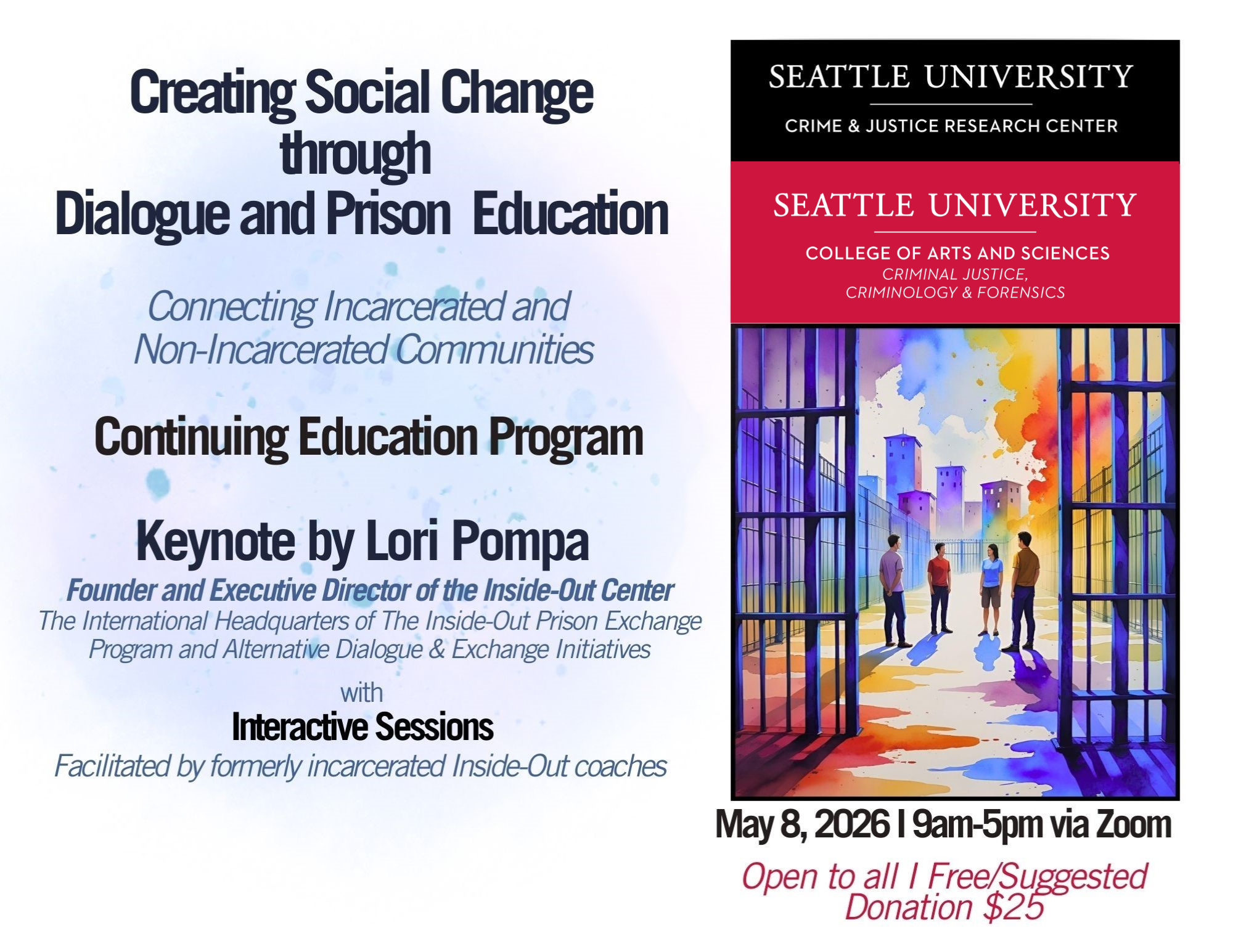 creating social change continuing education event flyer may 8 2026 9am to 5pm