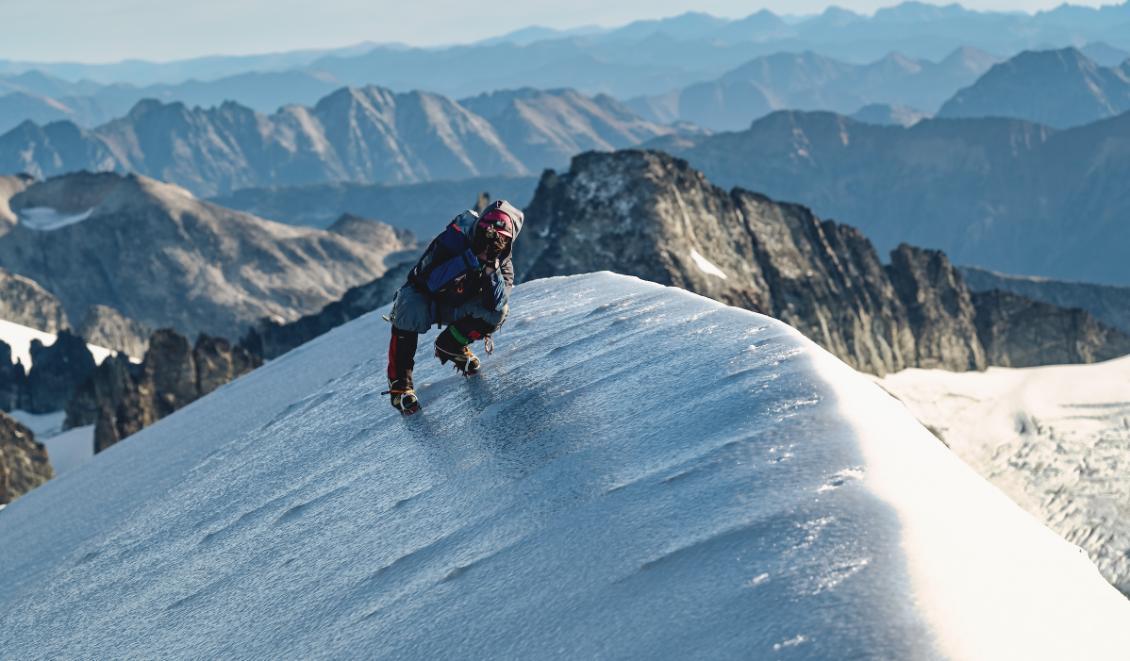 Eric Gilbertson on icy mountain