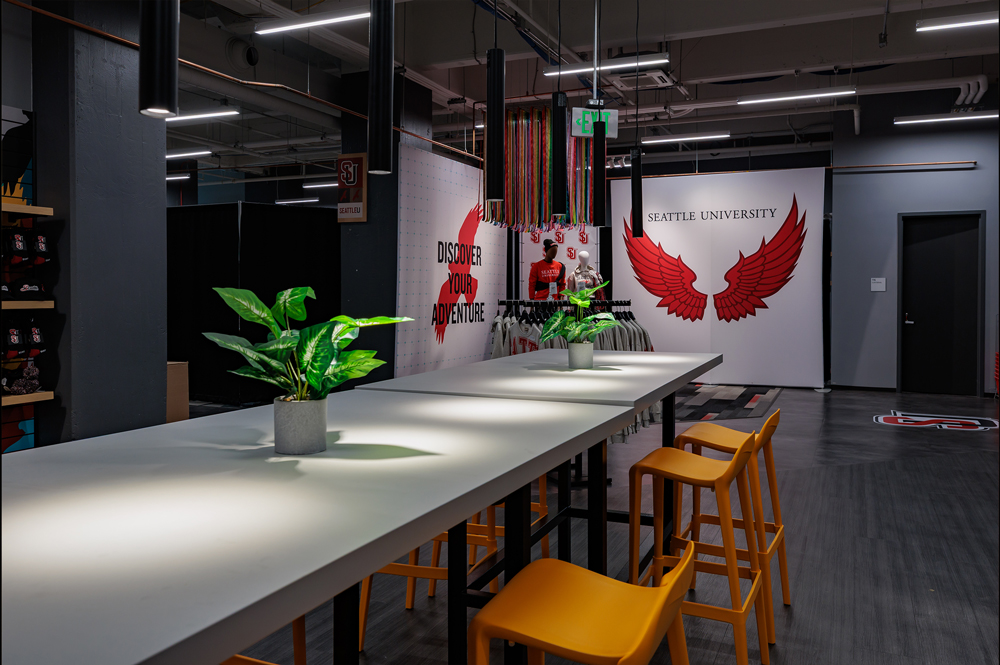 A photo of inside the new campus store.